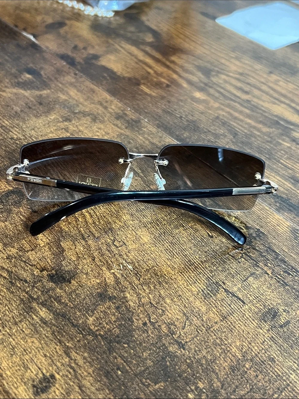 Fendi FS250 60[]16 Brown/ GEP 135 Rimless Sunglasses in Black Gradient